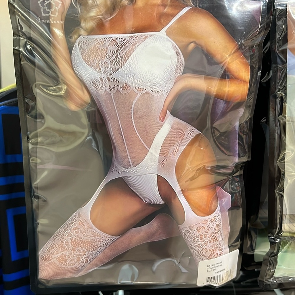 Beautiful white bodystocking lingerie